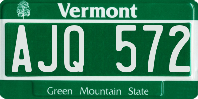 VT license plate AJQ572