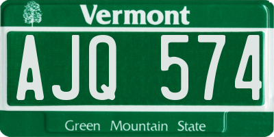 VT license plate AJQ574