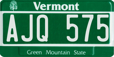 VT license plate AJQ575