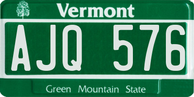 VT license plate AJQ576
