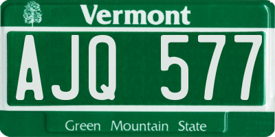 VT license plate AJQ577