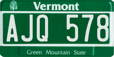 VT license plate AJQ578