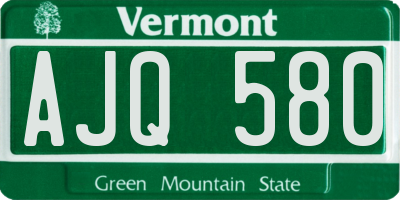 VT license plate AJQ580