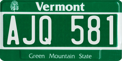 VT license plate AJQ581