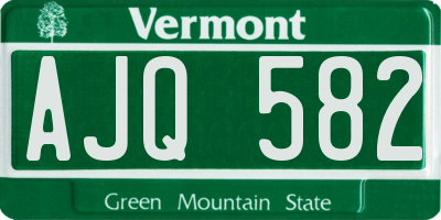 VT license plate AJQ582