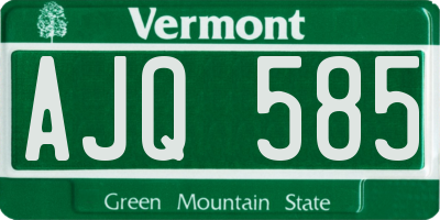 VT license plate AJQ585