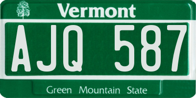 VT license plate AJQ587