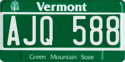VT license plate AJQ588