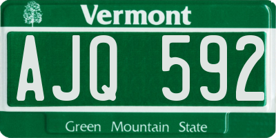 VT license plate AJQ592