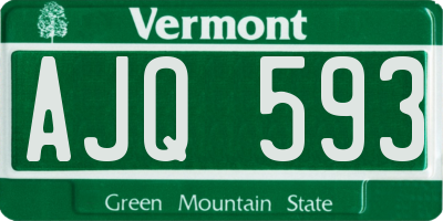 VT license plate AJQ593