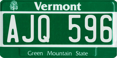 VT license plate AJQ596
