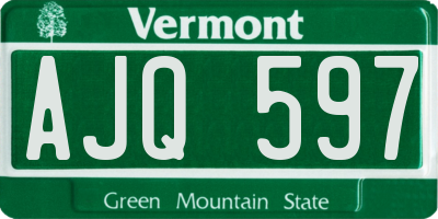 VT license plate AJQ597