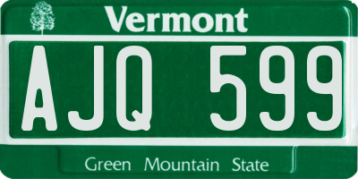VT license plate AJQ599
