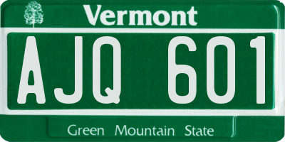 VT license plate AJQ601
