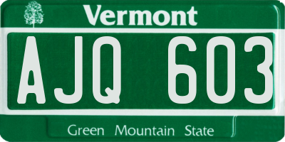 VT license plate AJQ603