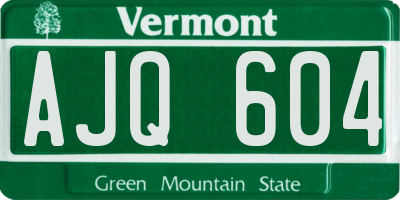 VT license plate AJQ604