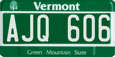 VT license plate AJQ606