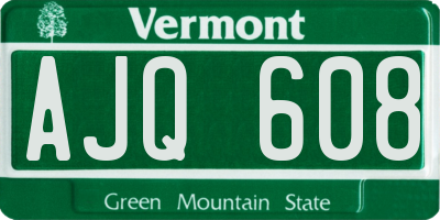 VT license plate AJQ608