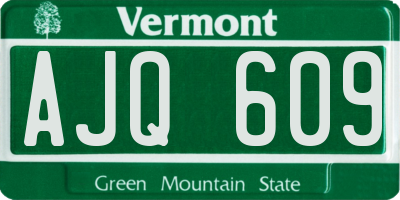 VT license plate AJQ609