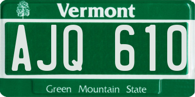VT license plate AJQ610