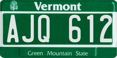 VT license plate AJQ612