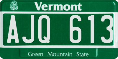 VT license plate AJQ613