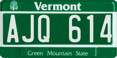 VT license plate AJQ614