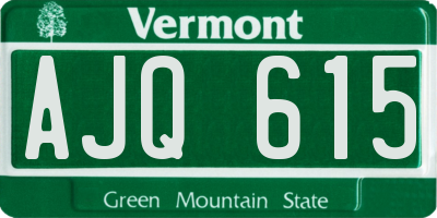 VT license plate AJQ615