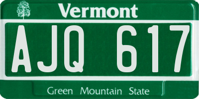 VT license plate AJQ617