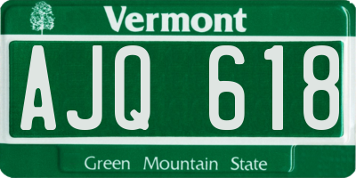 VT license plate AJQ618