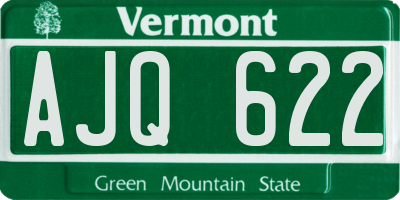 VT license plate AJQ622