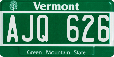 VT license plate AJQ626