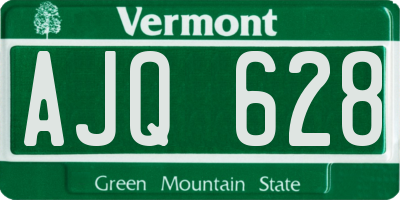 VT license plate AJQ628