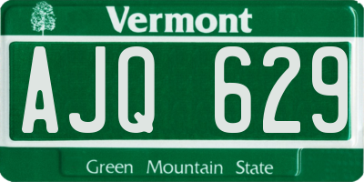 VT license plate AJQ629