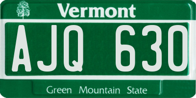 VT license plate AJQ630
