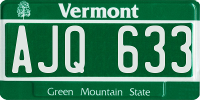 VT license plate AJQ633