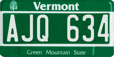 VT license plate AJQ634