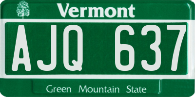 VT license plate AJQ637