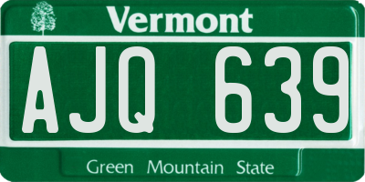 VT license plate AJQ639
