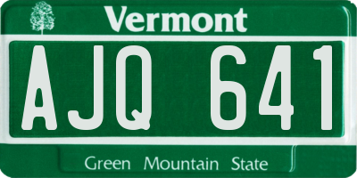 VT license plate AJQ641