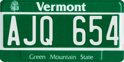 VT license plate AJQ654
