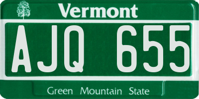 VT license plate AJQ655