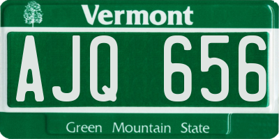 VT license plate AJQ656
