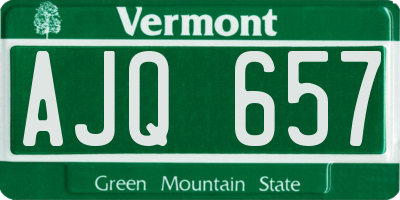 VT license plate AJQ657