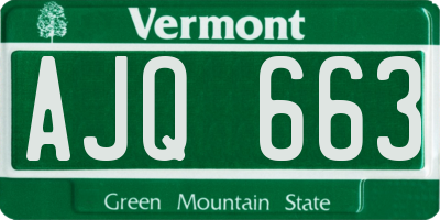 VT license plate AJQ663