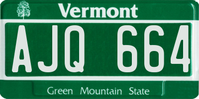 VT license plate AJQ664