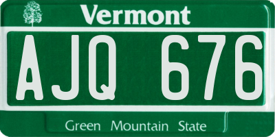 VT license plate AJQ676
