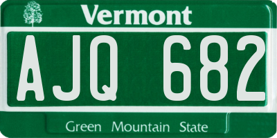 VT license plate AJQ682