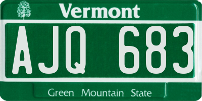 VT license plate AJQ683