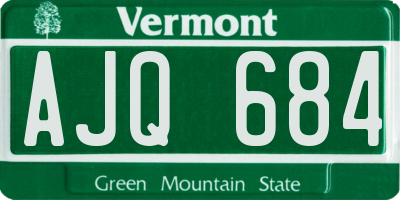 VT license plate AJQ684